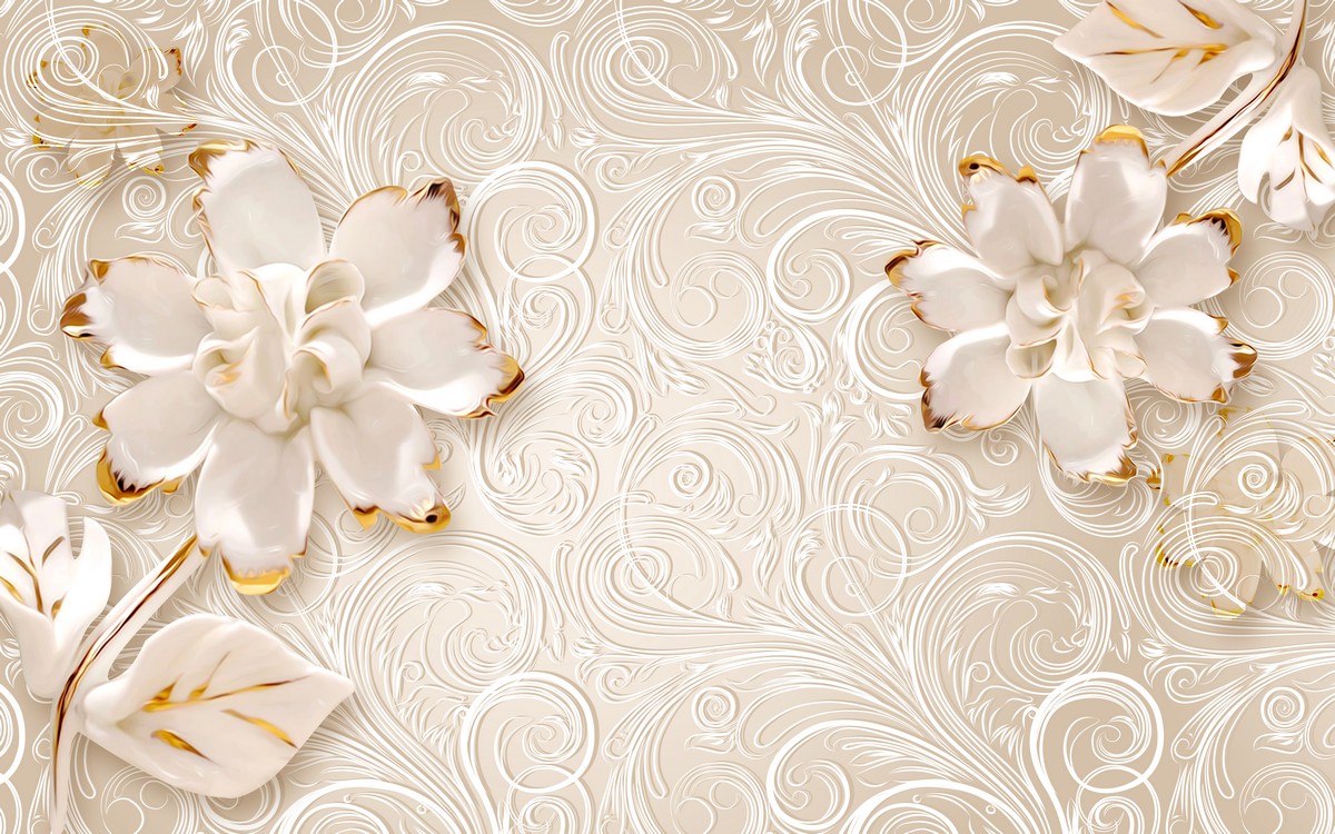 Серебрянные цветы в морозных узорах